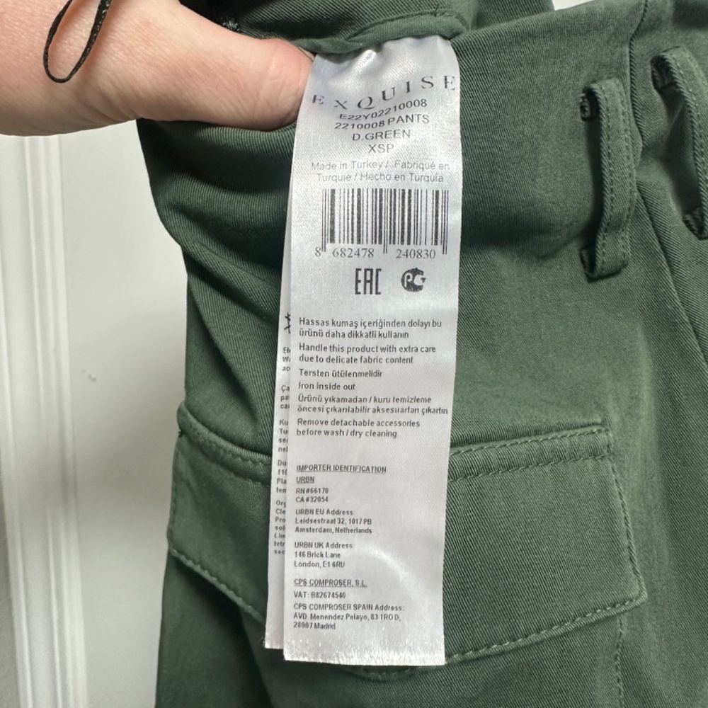 Gently Used Exquise Army Green Cargo Pants XS P - Picture 6 of 9